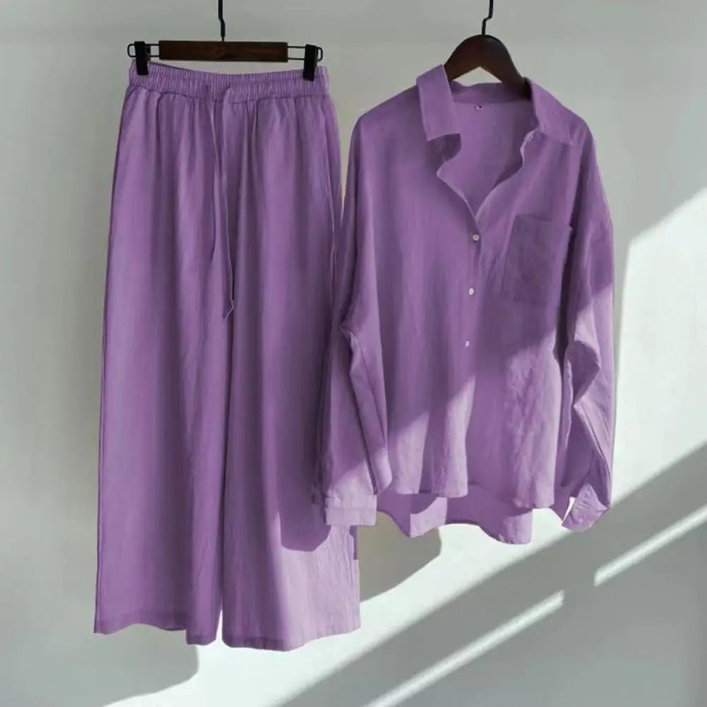 Ensemble chemise à manche et pantalon large du M au 5XL