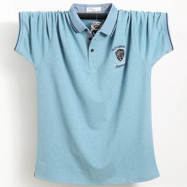 Polo unie en coton M-6XL