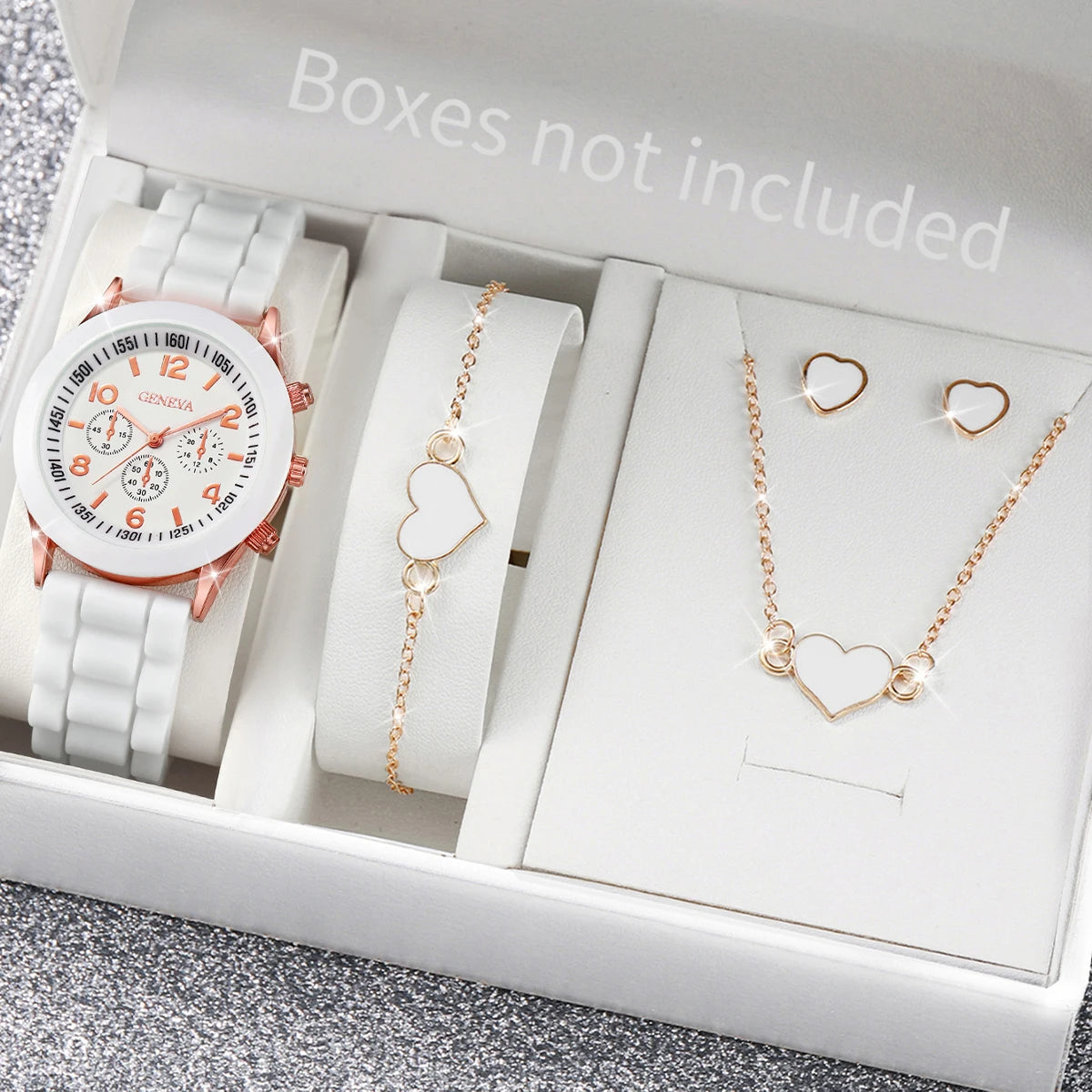 Ensemble de montres à quartz avec bracelet en silicone pour femme, horloge à la mode, cadeau pour fille, sans boîte, 5 pièces, 6 pièces MAEJORKEN