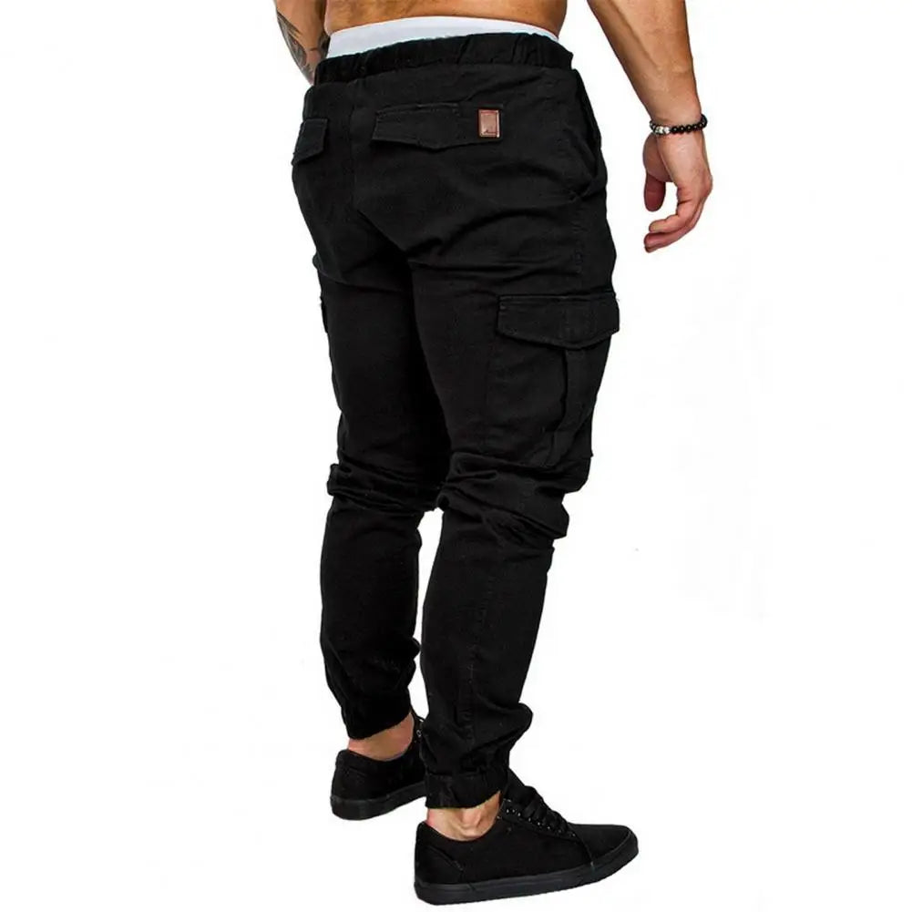 Pantalon Cargo en coton avec cordon de serrage à la taille, multi poches MAEJORKEN
