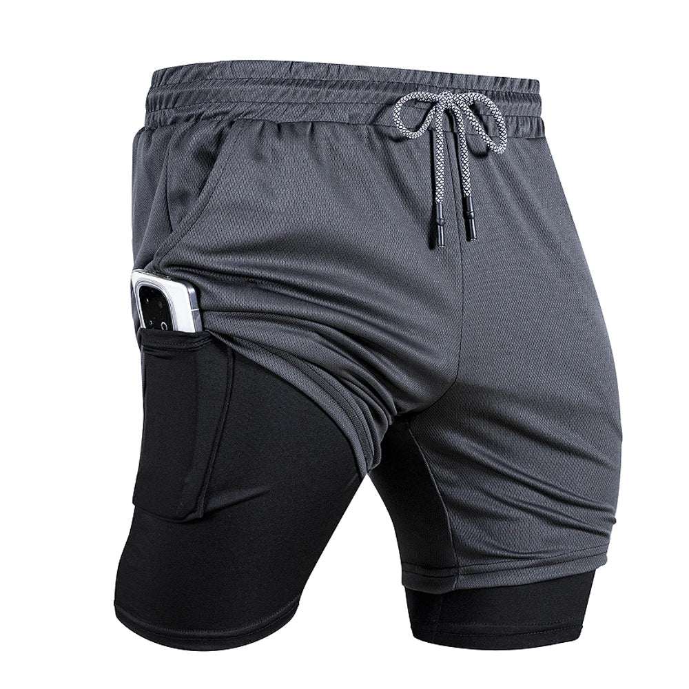 Short de sport 2 en 1 avec poche intégrée séchage rapide MAEJORKEN