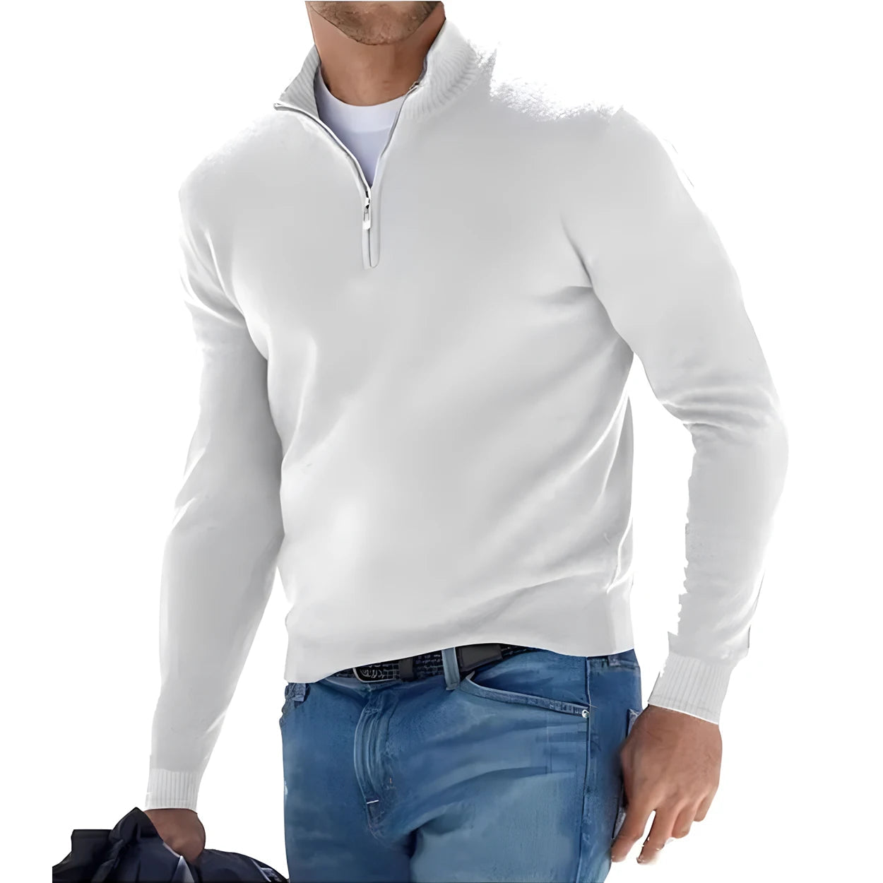 Sweat-shirt chaud couleur unie en V MAEJORKEN