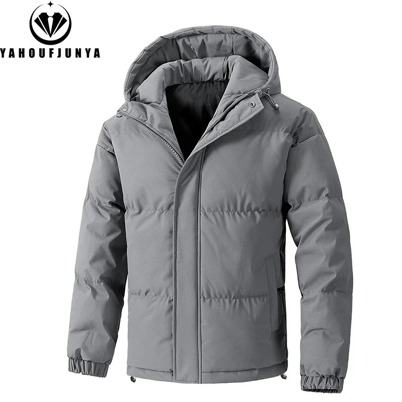 Parka à capuche coupe-vent pour hommes avec fermeture éclair grandes tailles MAEJORKEN