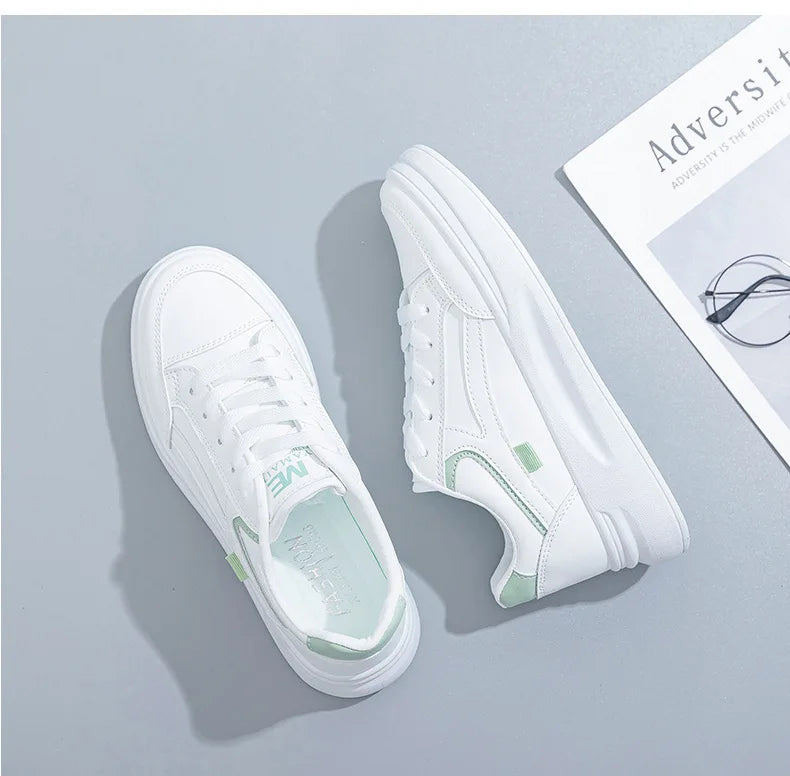 Baskets en cuir PU à lacets, respirantes, décontractées, pour Jogging du 35 au 43