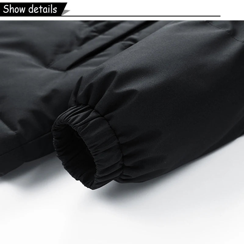 Parka à capuche coupe-vent pour hommes avec fermeture éclair grandes tailles MAEJORKEN