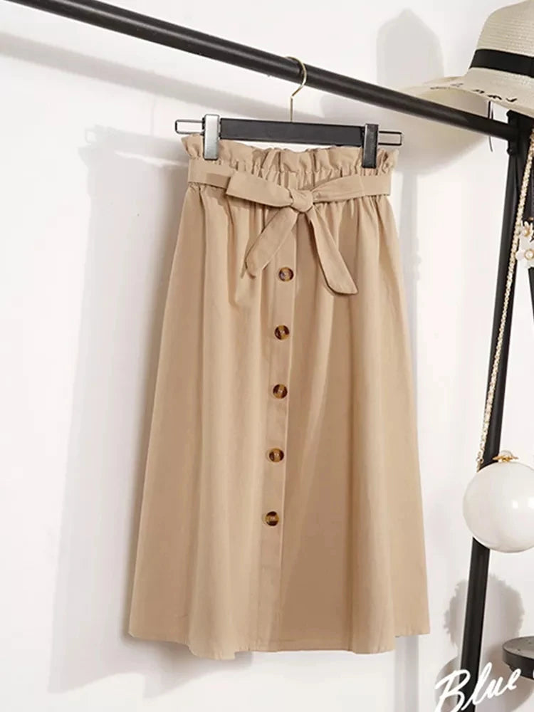 Jupe longue taille haute plissé MAEJORKEN