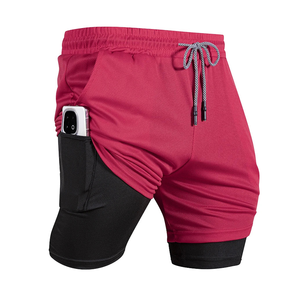 Short de sport 2 en 1 avec poche intégrée séchage rapide MAEJORKEN