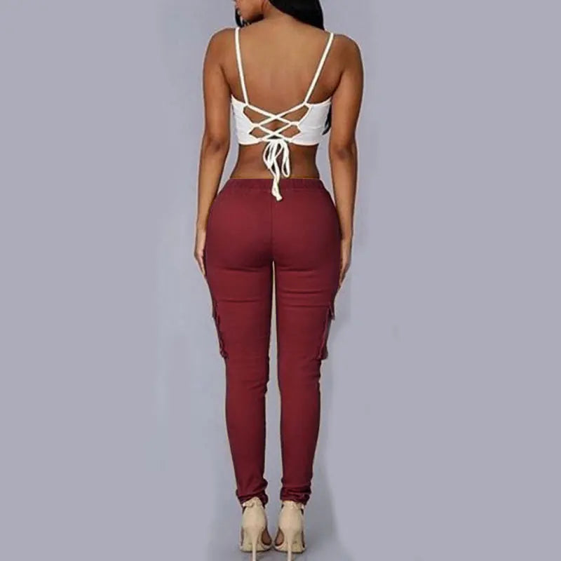 Pantalon jogging femmes taille haute