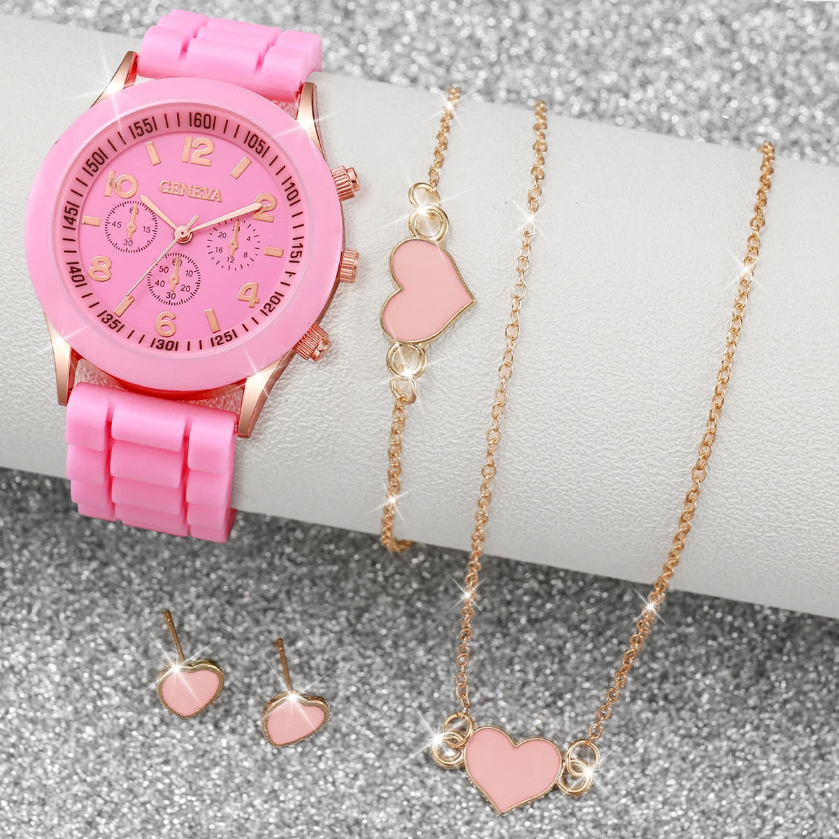 Ensemble de montres à quartz avec bracelet en silicone pour femme, horloge à la mode, cadeau pour fille, sans boîte, 5 pièces, 6 pièces MAEJORKEN