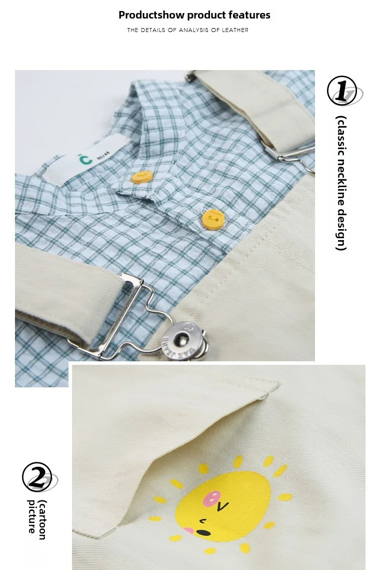 Ensemble 2 pièces chemise à manches courtes et salopette de 80 cm à 120 cm MAEJORKEN