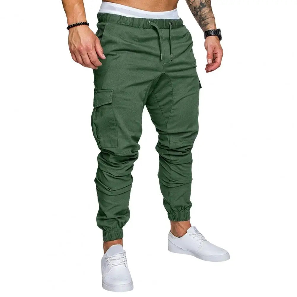 Pantalon Cargo en coton avec cordon de serrage à la taille, multi poches MAEJORKEN