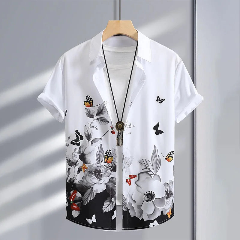 Chemise à manches courtes imprimé du M au 5XL