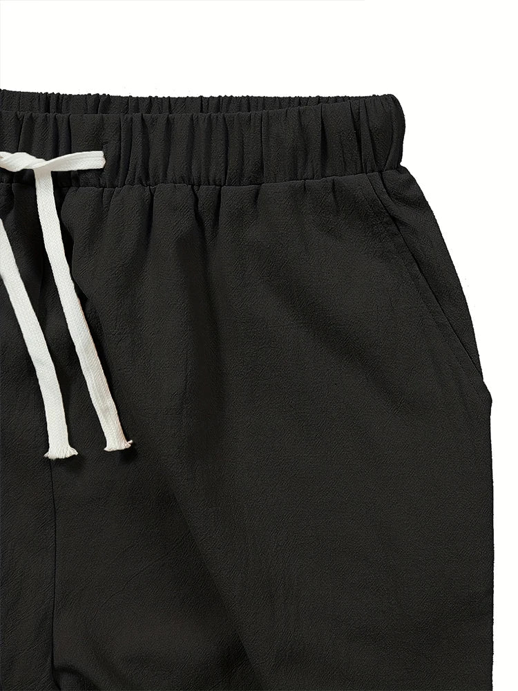 Pantalon en coton et lin pour femmes avec poches MAEJORKEN