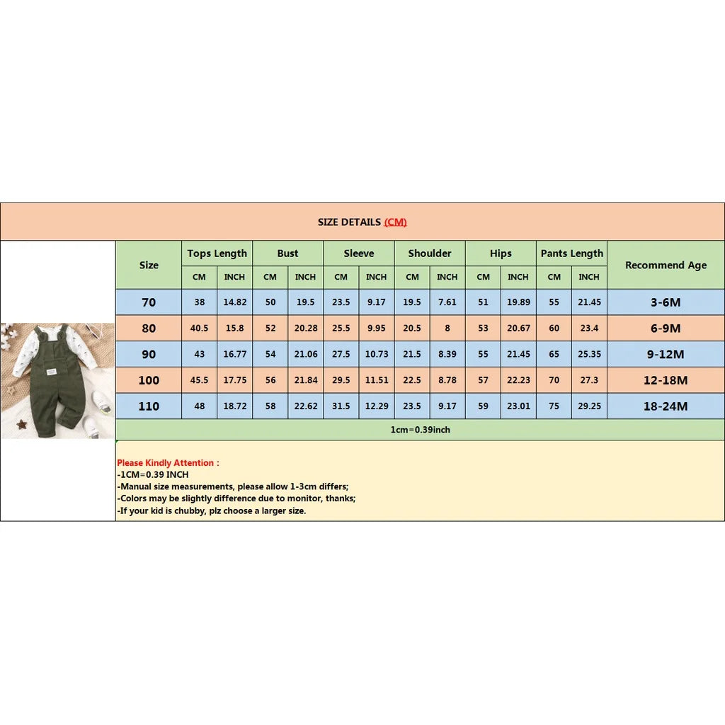 Ensemble 2 pièces pour bébé garçon body imprimé ours avec salopette verte du 3 au 24 mois