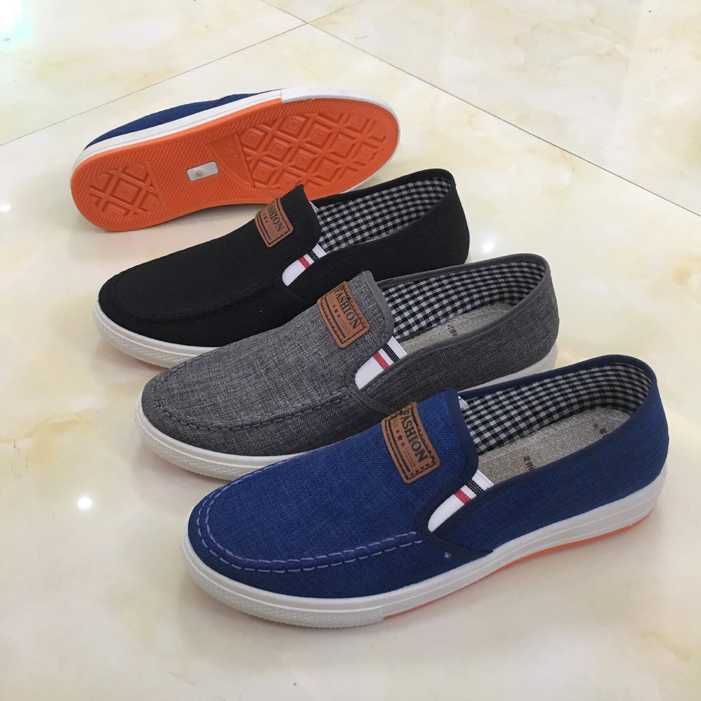 Chaussures décontractées sans lacet toile mocassins du 39 au 44