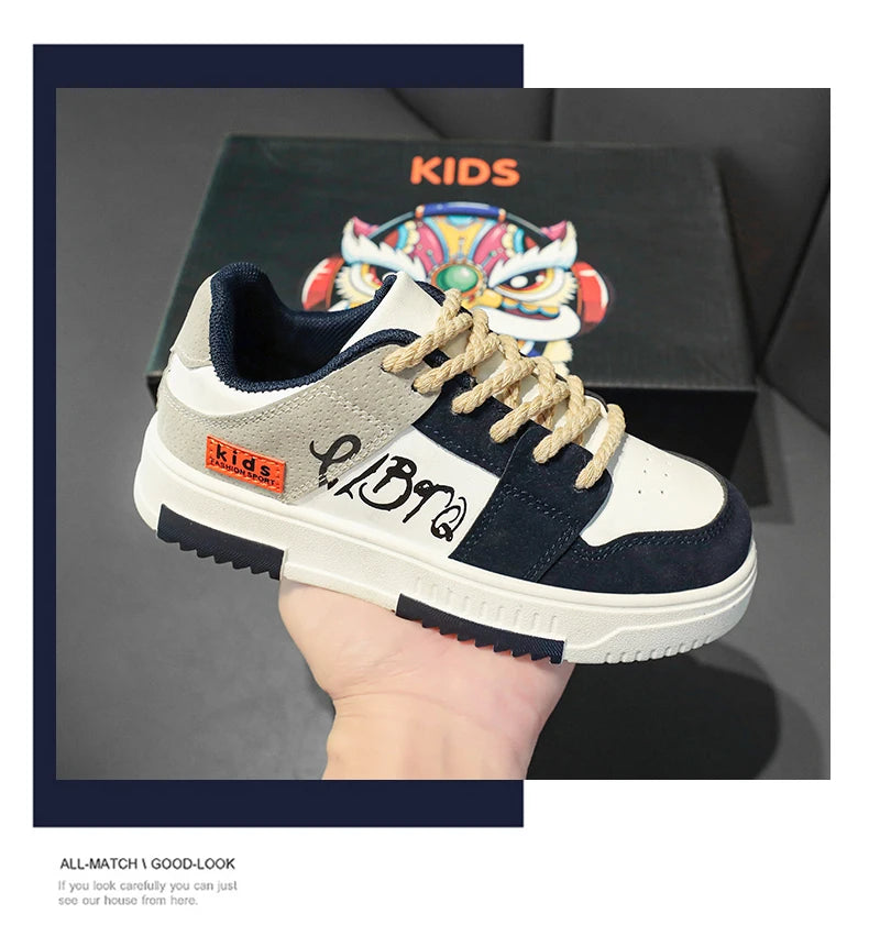 Chaussures décontractées en cuir pour enfants du 30 au 38