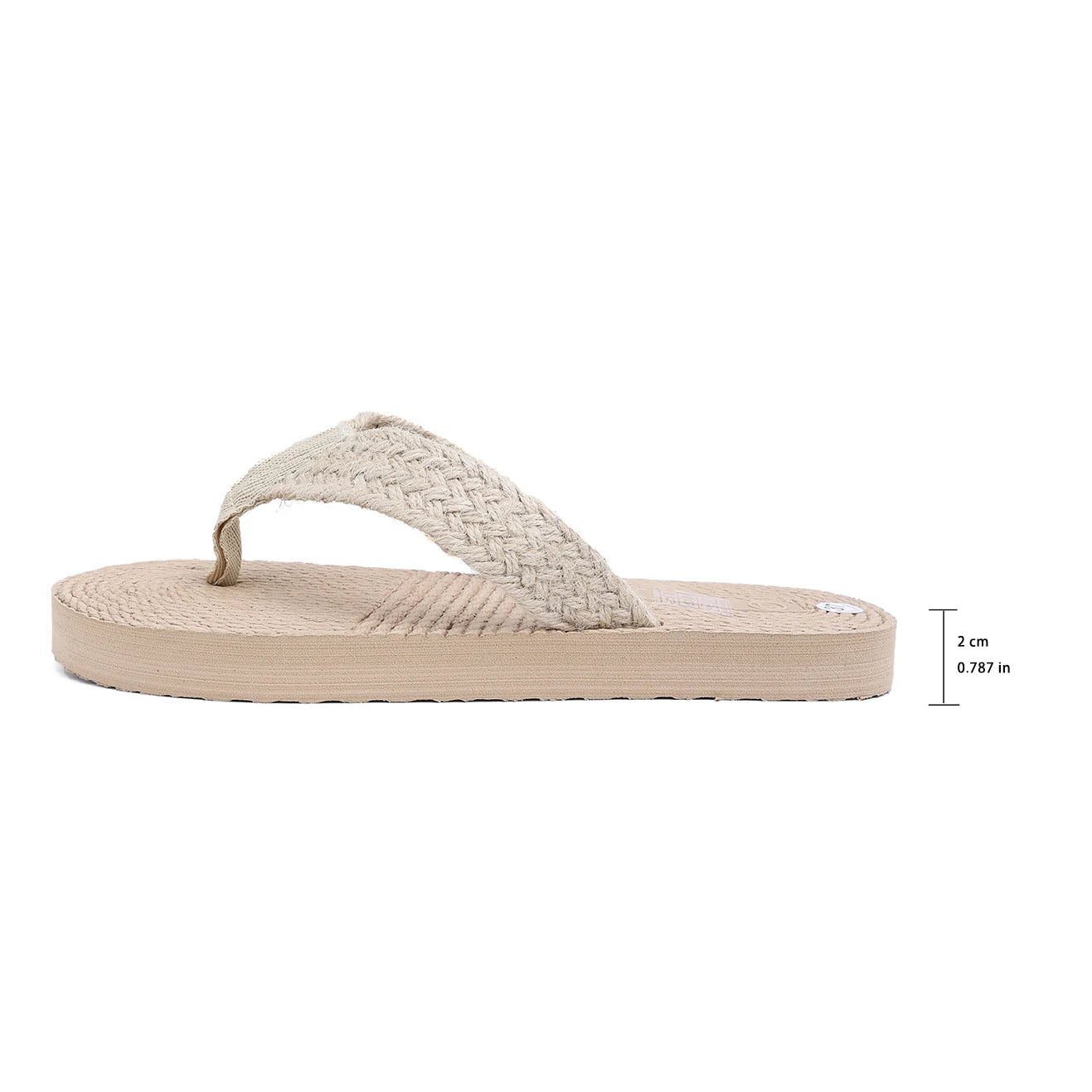 Femmes à la mode rétro lin ceinture Style ethnique collège maison vacances Style décontracté plat antidérapant tongs MAEJORKEN