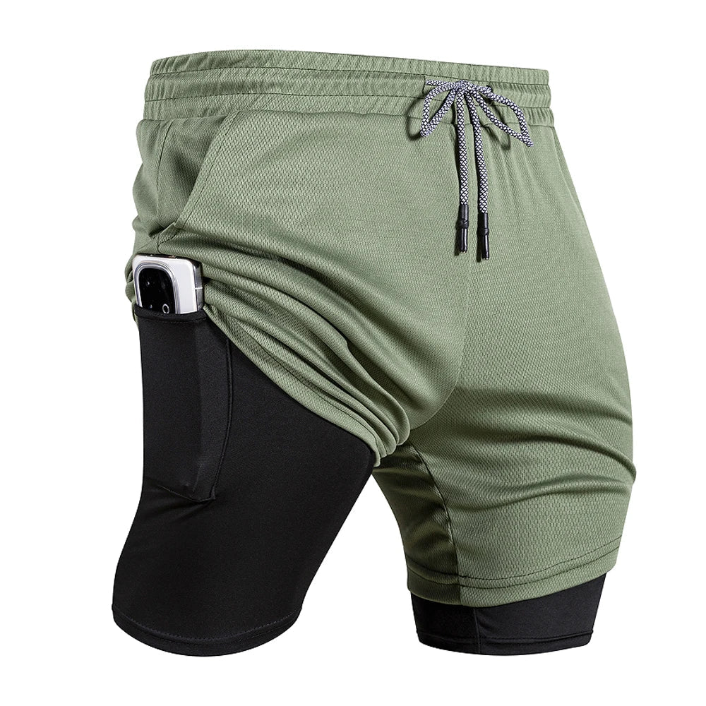 Short de sport 2 en 1 avec poche intégrée séchage rapide MAEJORKEN
