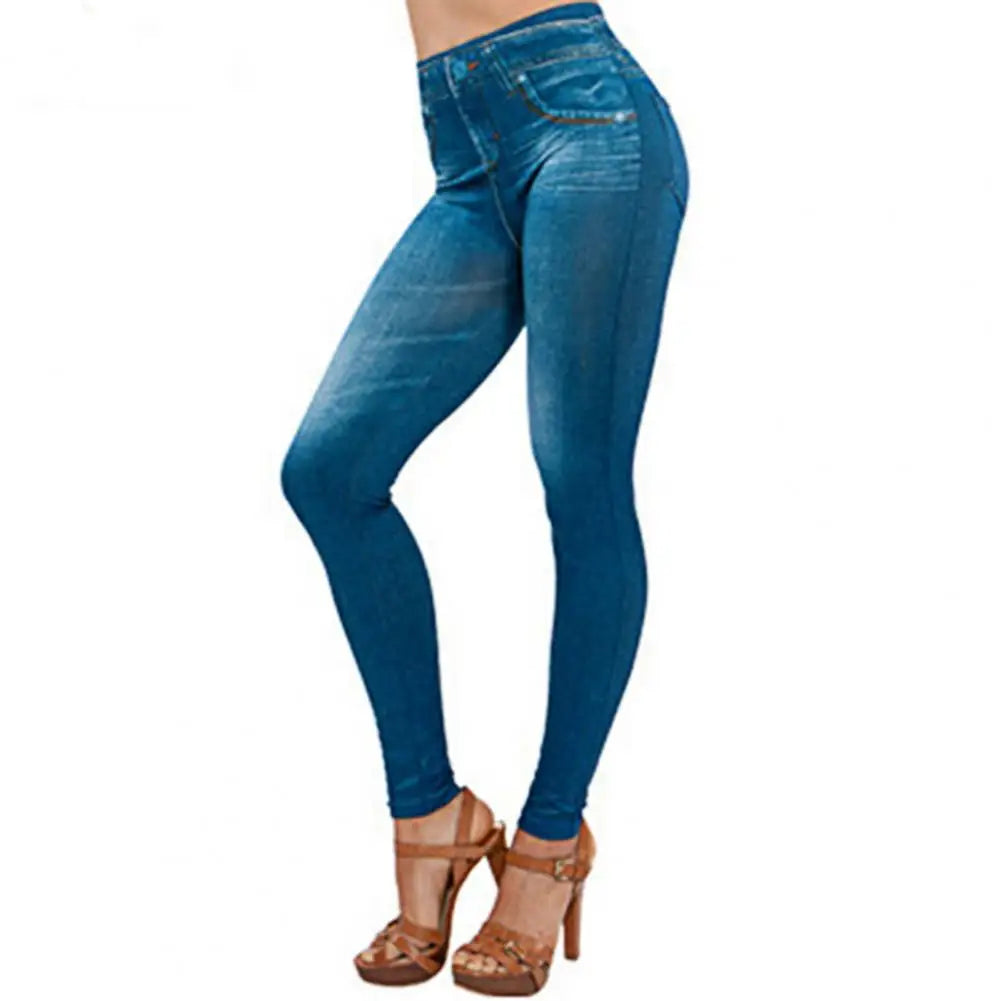 Jean en denim taille haute multi-poches