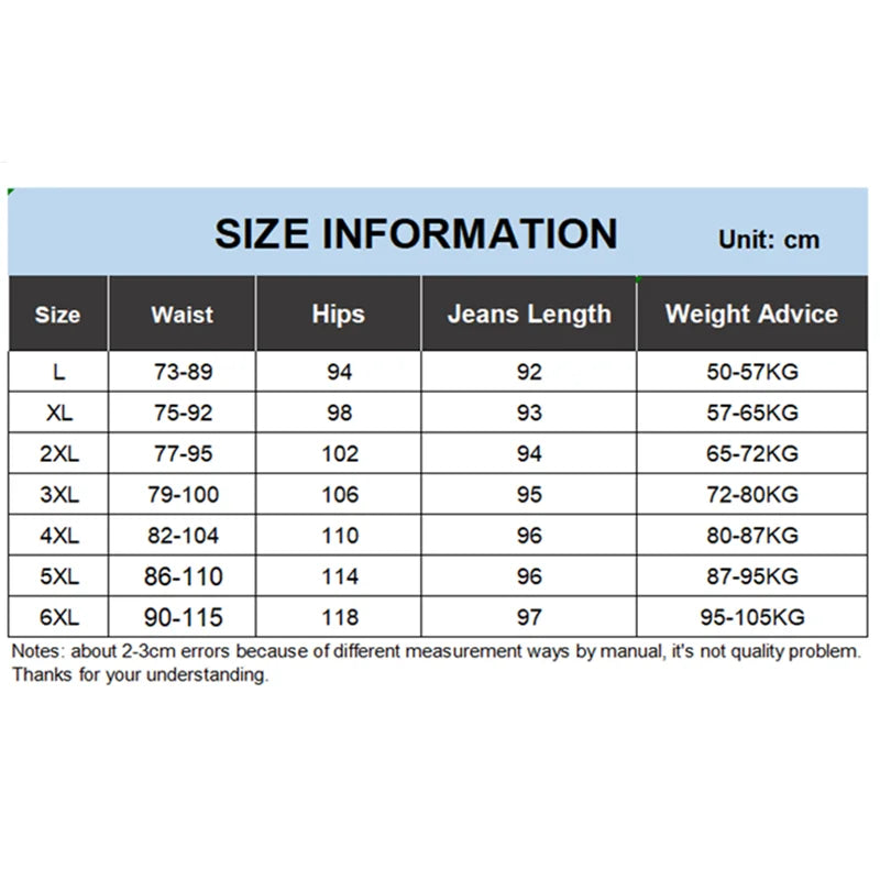 Jean Droit en Denim Grande Taille 5XL 6XL MAEJORKEN