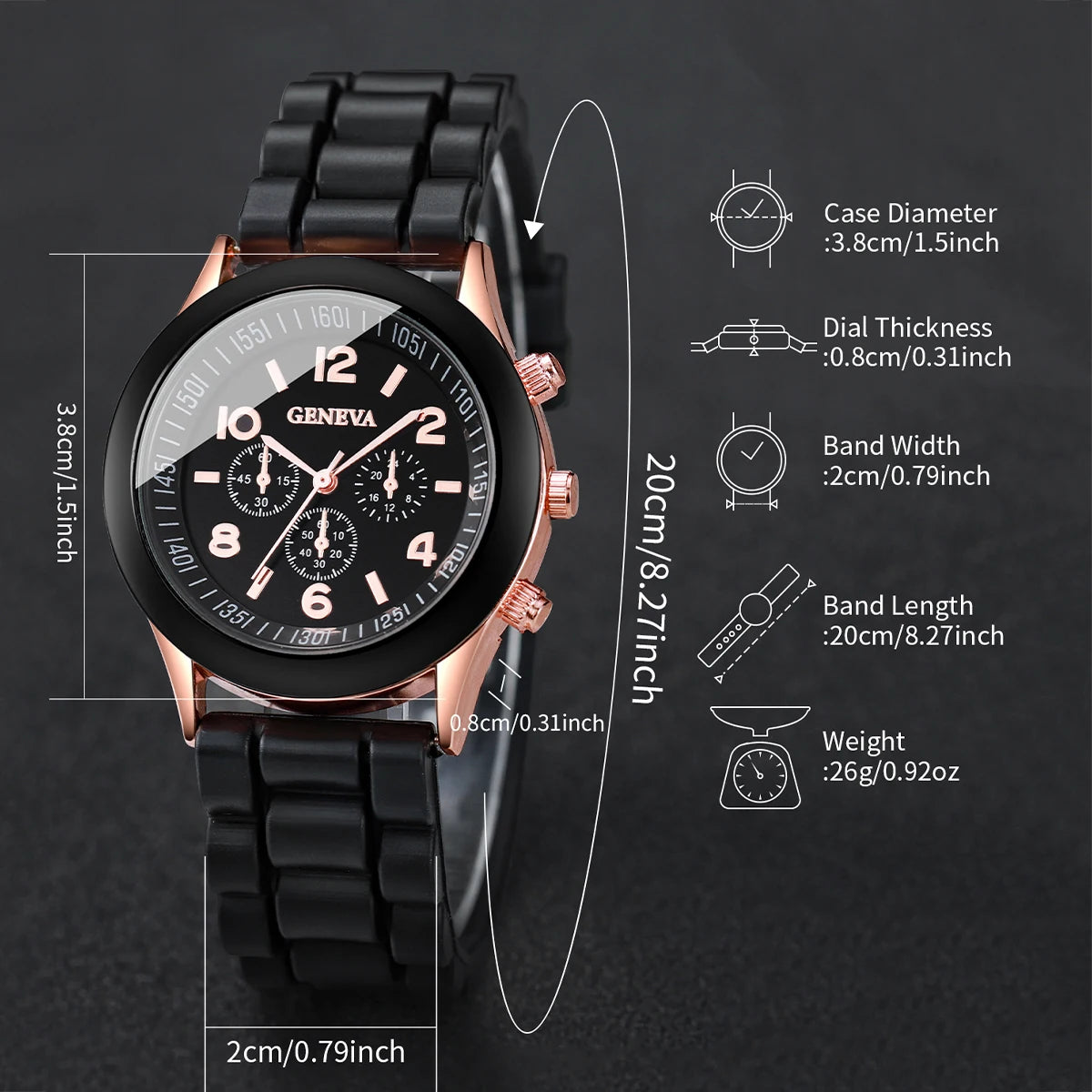 Ensemble de montres à quartz avec bracelet en silicone pour femme, horloge à la mode, cadeau pour fille, sans boîte, 5 pièces, 6 pièces MAEJORKEN