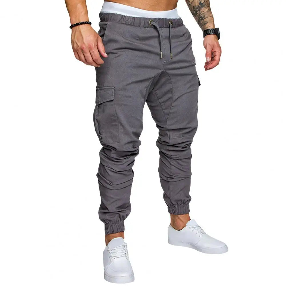 Pantalon Cargo en coton avec cordon de serrage à la taille, multi poches MAEJORKEN