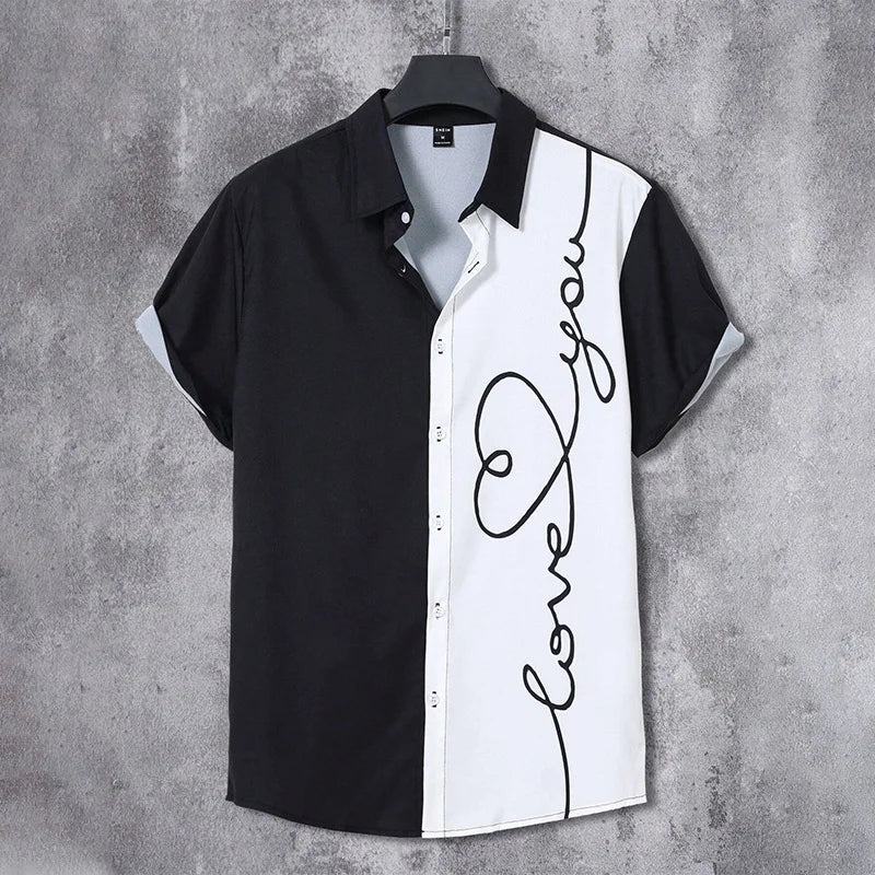 Chemise à manches courtes imprimé du S au 5XL