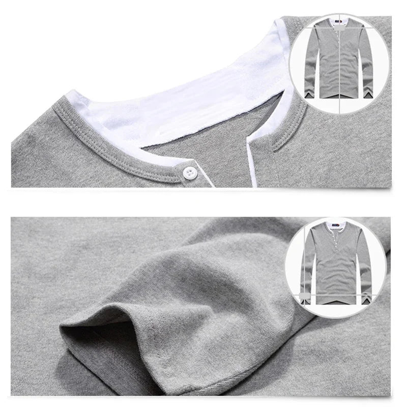 T-Shirt en coton à manches longues grande taille du M au 7XL MAEJORKEN