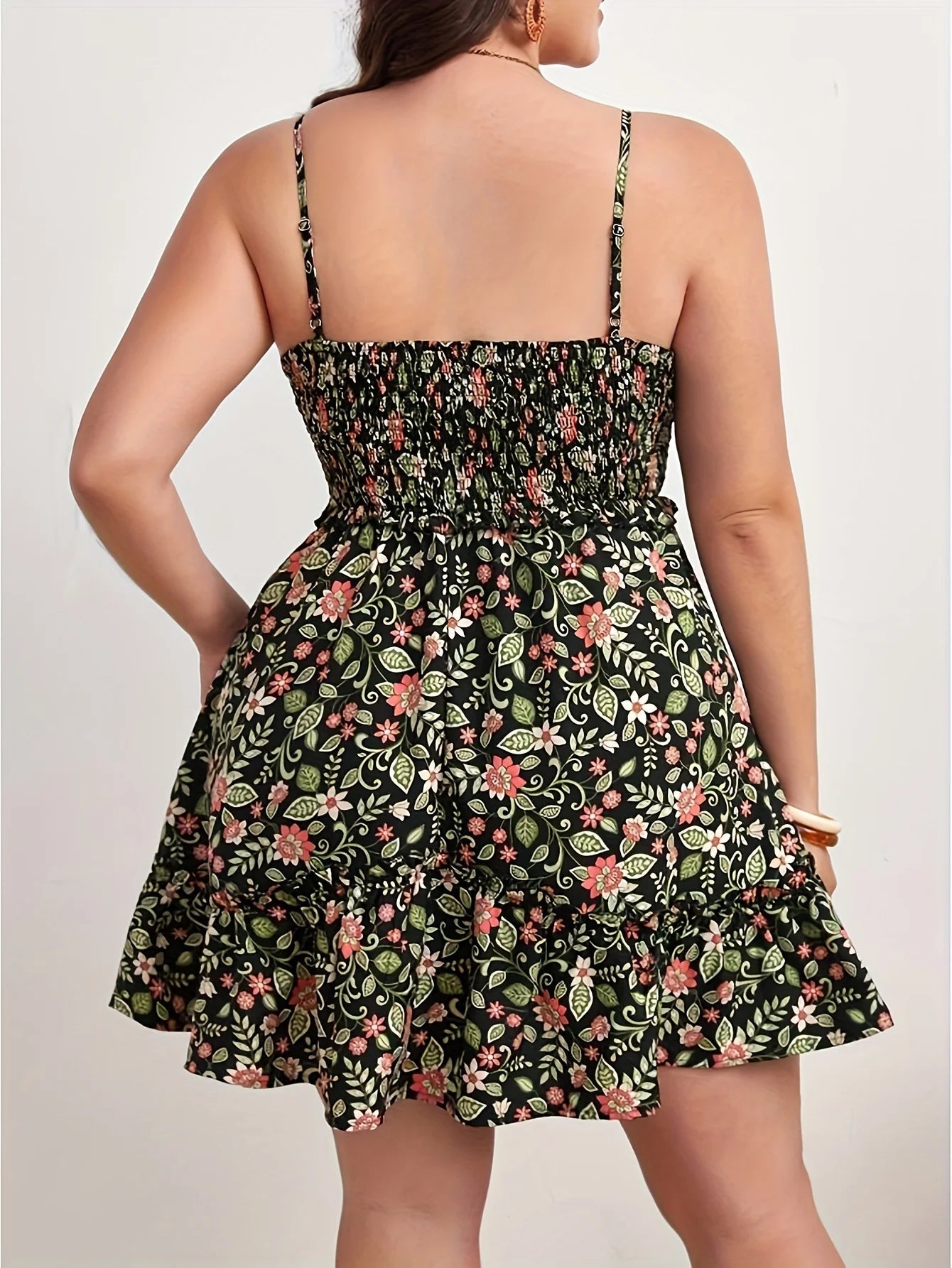 Robe imprimé fleuri sans manches à volants du 0XL au 4XL MAEJORKEN