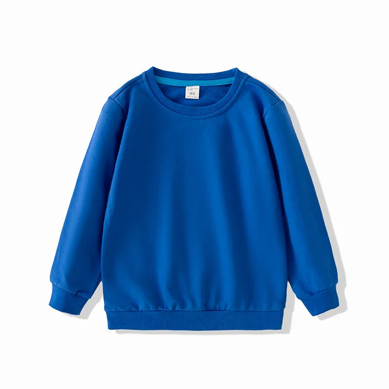 Pull à col rond en coton couleur unie pour garçons de 2 à 7 ans MAEJORKEN