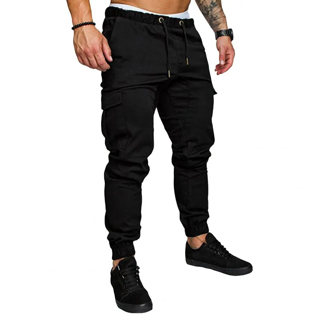 Pantalon Cargo en coton avec cordon de serrage à la taille, multi poches MAEJORKEN