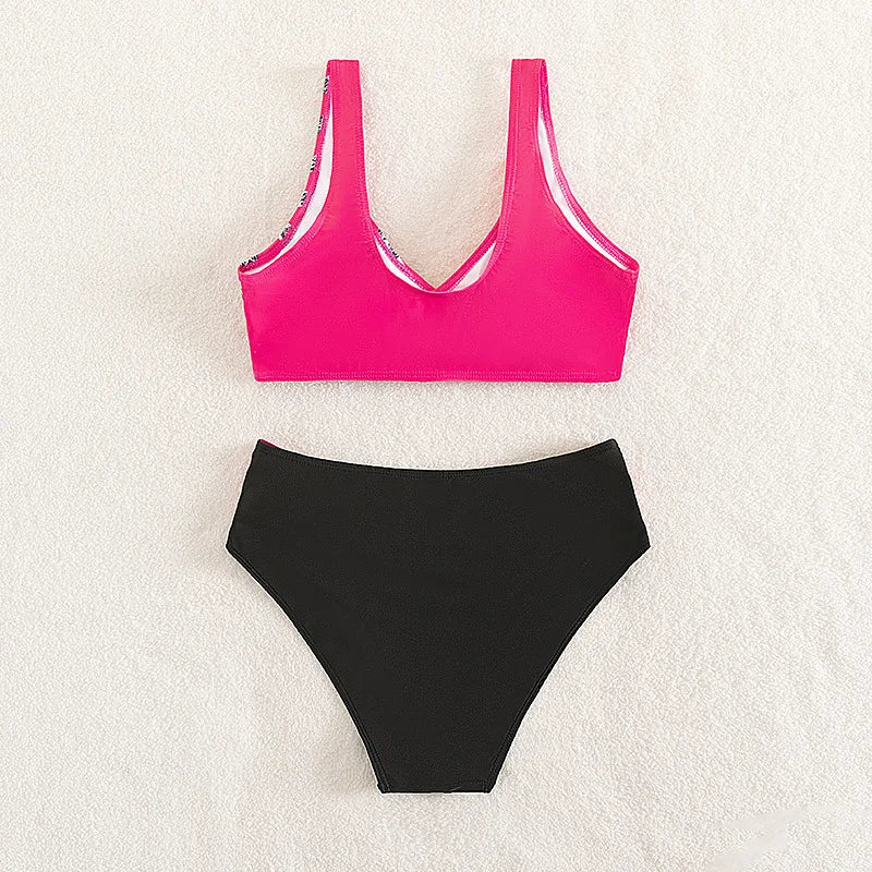 Maillot de bain blanc deux pièces micro rayé MAEJORKEN
