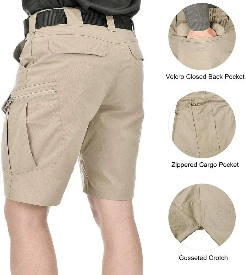 Short cargo imperméable à séchage rapide pour homme, pantalon multi-poches MAEJORKEN