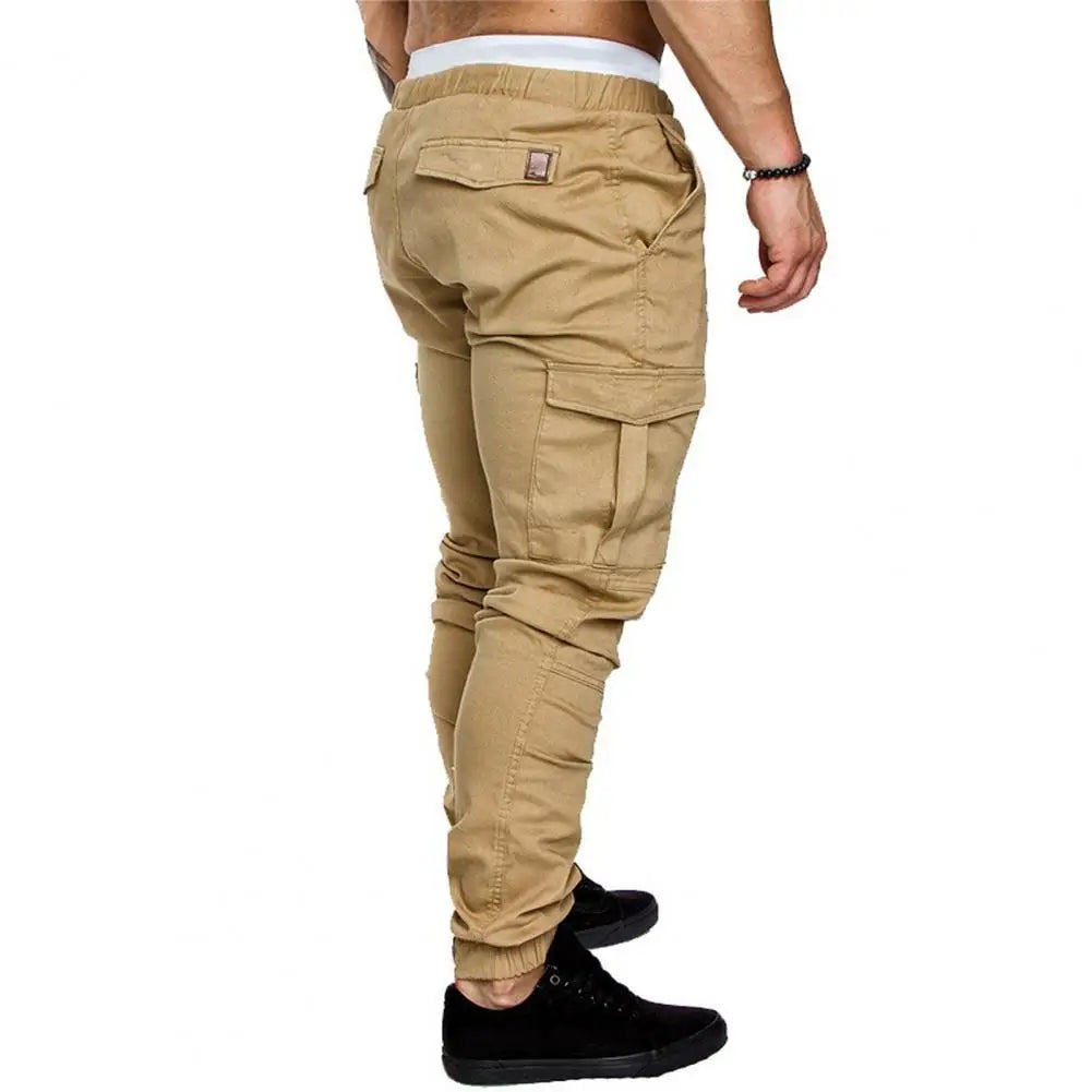 Pantalon Cargo en coton avec cordon de serrage à la taille, multi poches MAEJORKEN