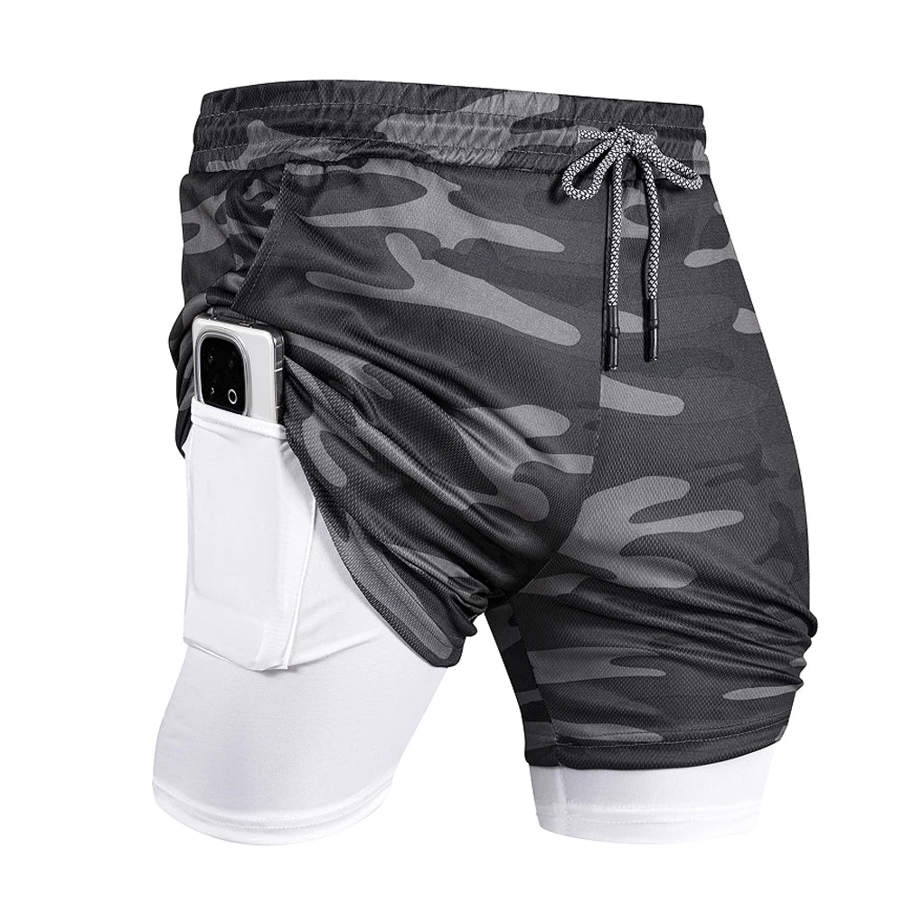 Short de sport 2 en 1 avec poche intégrée séchage rapide MAEJORKEN