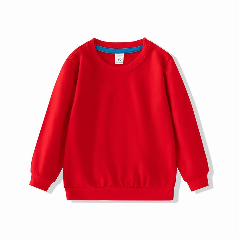 Pull à col rond en coton couleur unie pour garçons de 2 à 7 ans MAEJORKEN