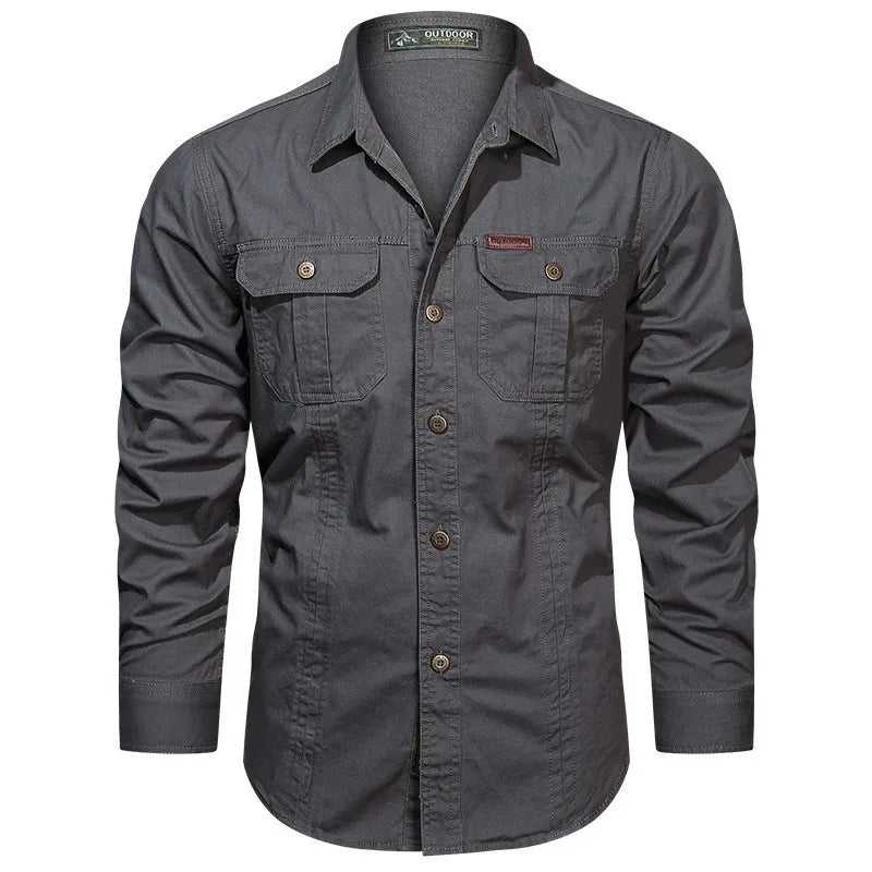 Chemise cargo à manches longues pour hommes du M au 5XL