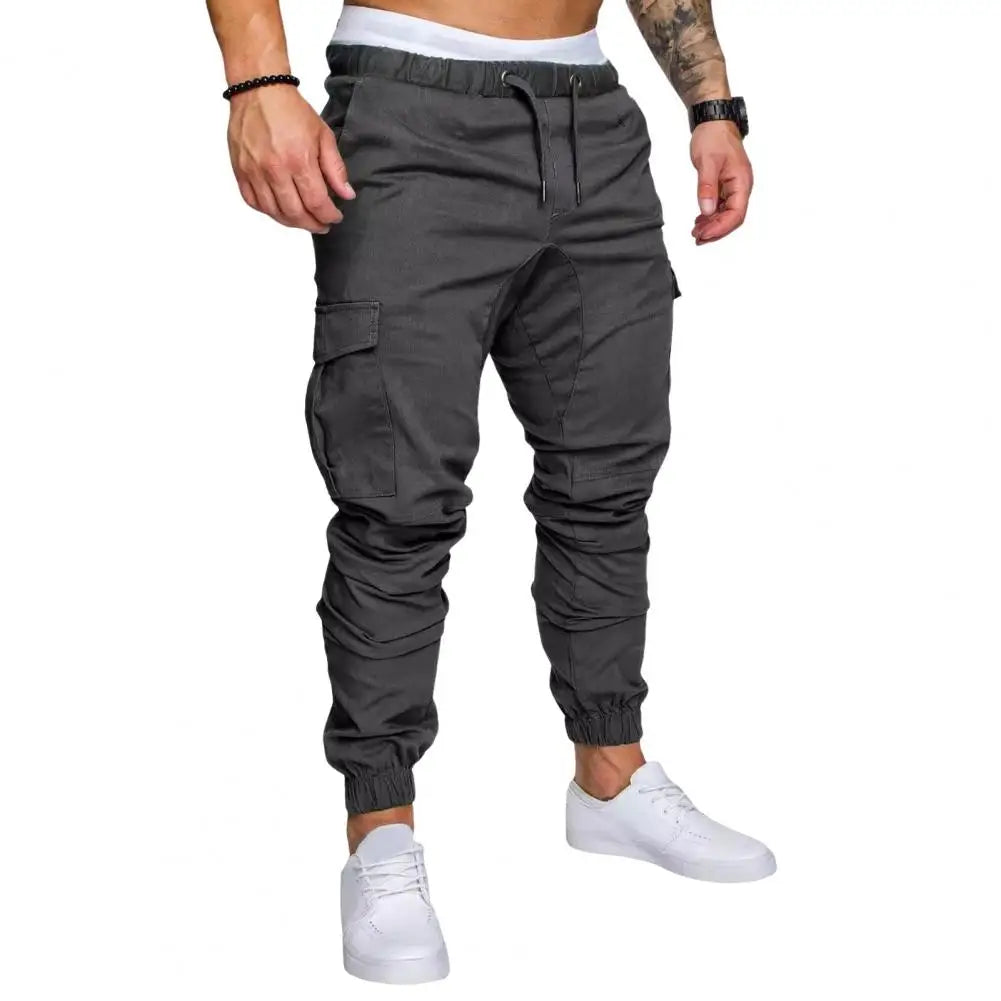 Pantalon Cargo en coton avec cordon de serrage à la taille, multi poches MAEJORKEN