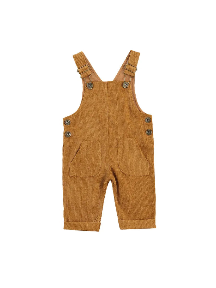 Combinaison pantalon à bretelles unisexe pour bébé de 0 à 24 mois, avec boutons, couleur unie, pour tout-petits garçons et filles MAEJORKEN