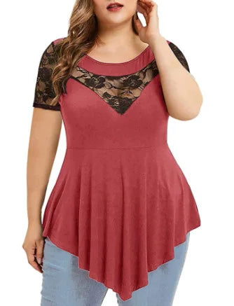 T-shirt à manches courtes en dentelle