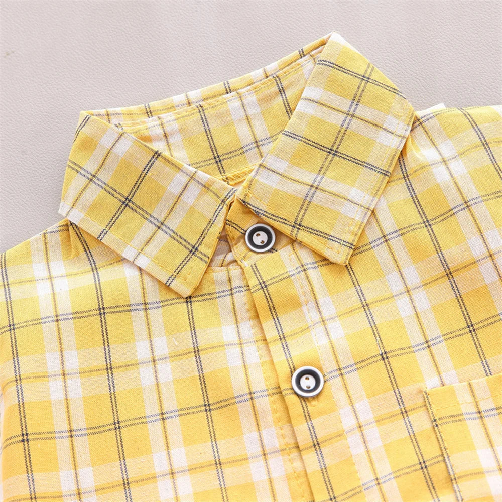 Ensemble d'été pour bébés garçons, chemise et short décontractés à carreaux du 9 au 24 mois MAEJORKEN
