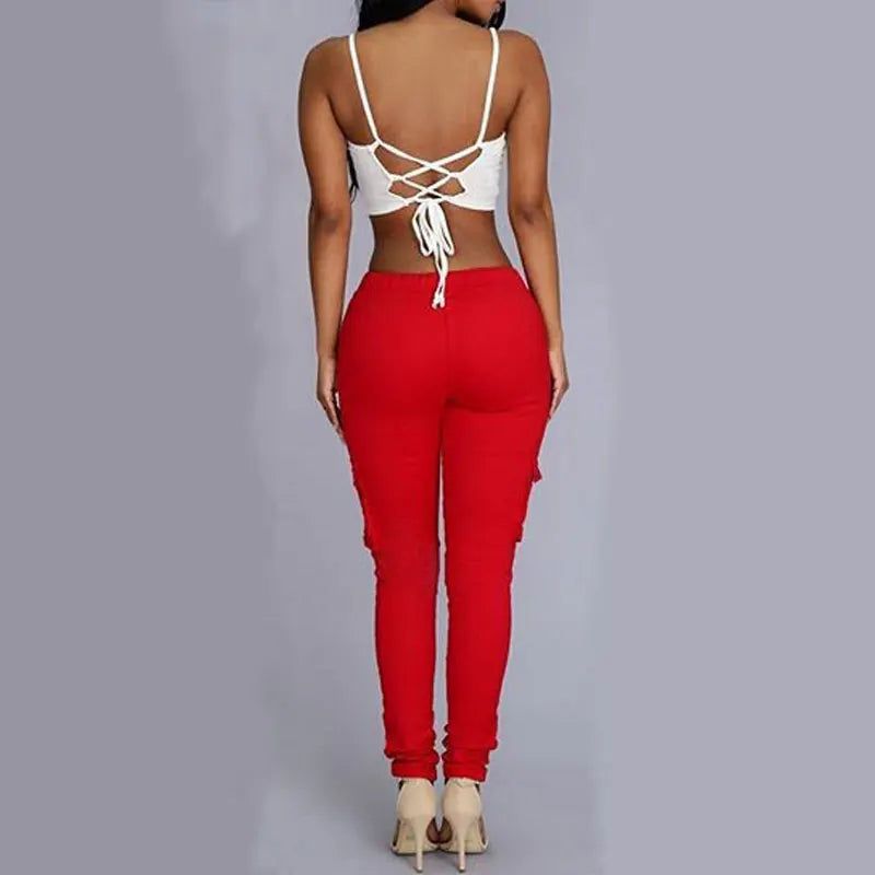 Pantalon jogging femmes taille haute