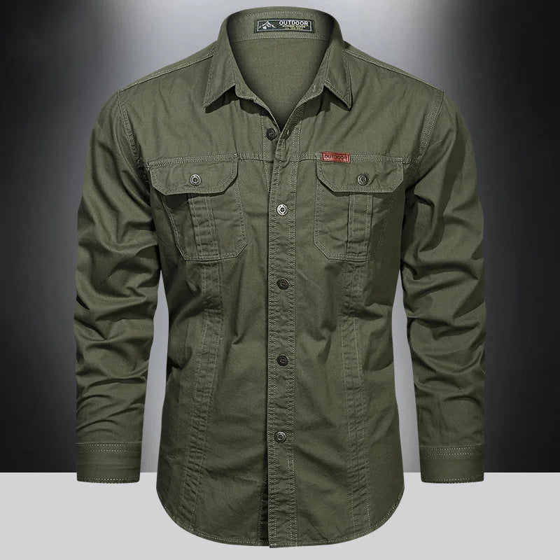Chemise cargo à manches longues pour hommes du M au 5XL