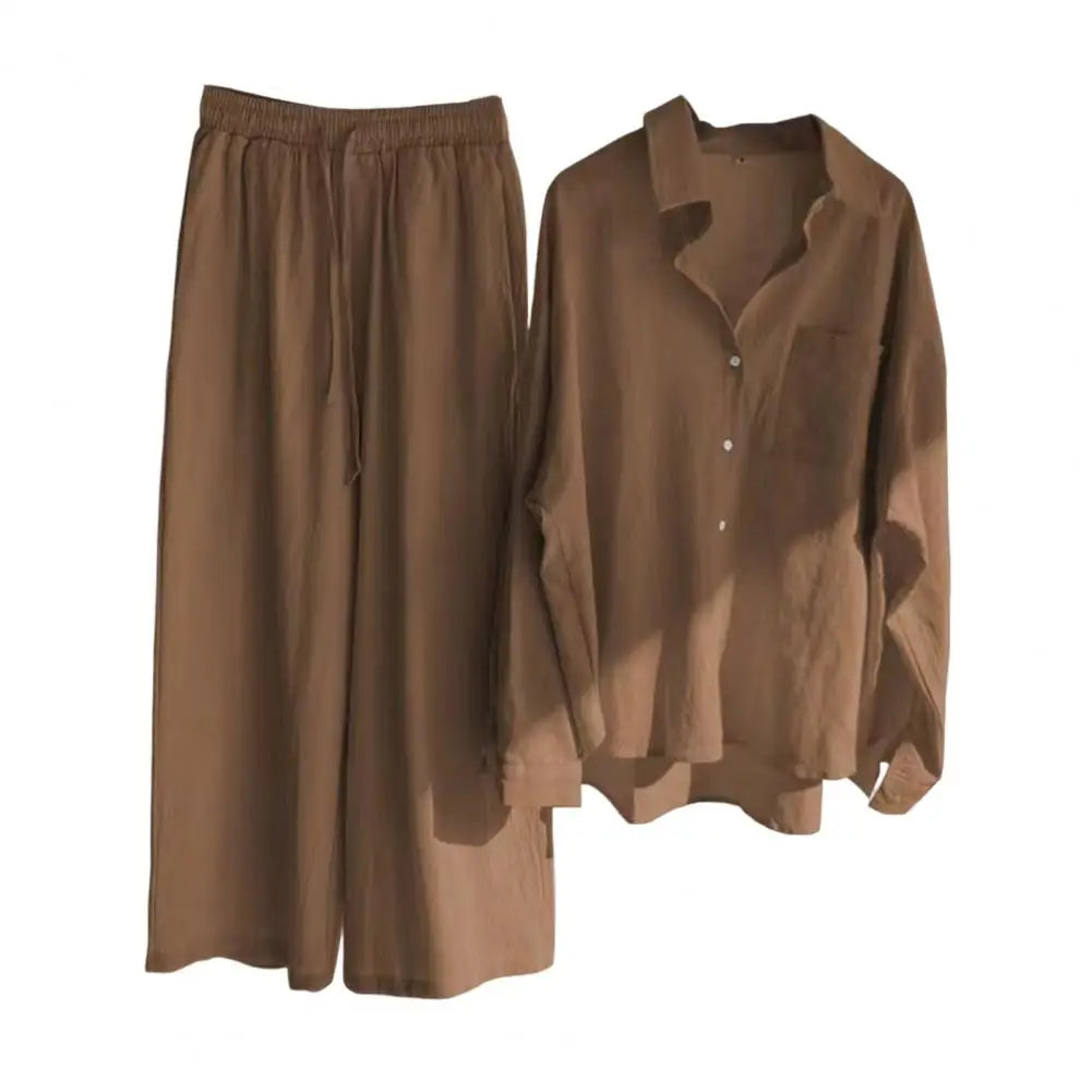 Ensemble chemise à manche et pantalon large du M au 5XL