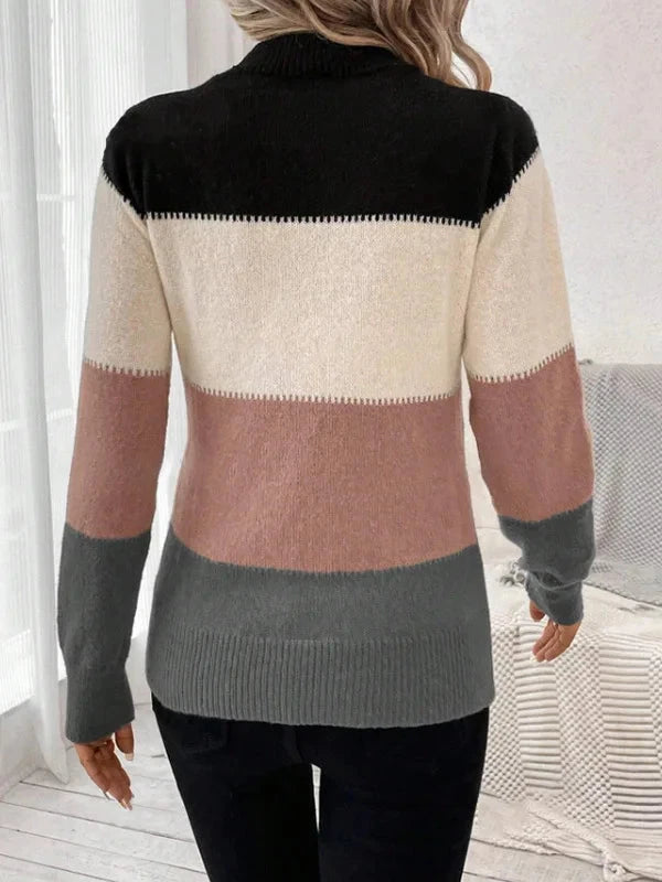 Pull tricoté à rayures amples et décontracté pour femme, pull à la mode, nouvelle collection hiver 2024 MAEJORKEN