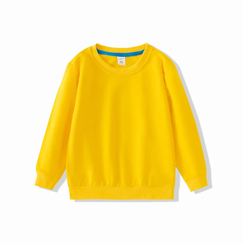 Pull à col rond en coton couleur unie pour garçons de 2 à 7 ans MAEJORKEN