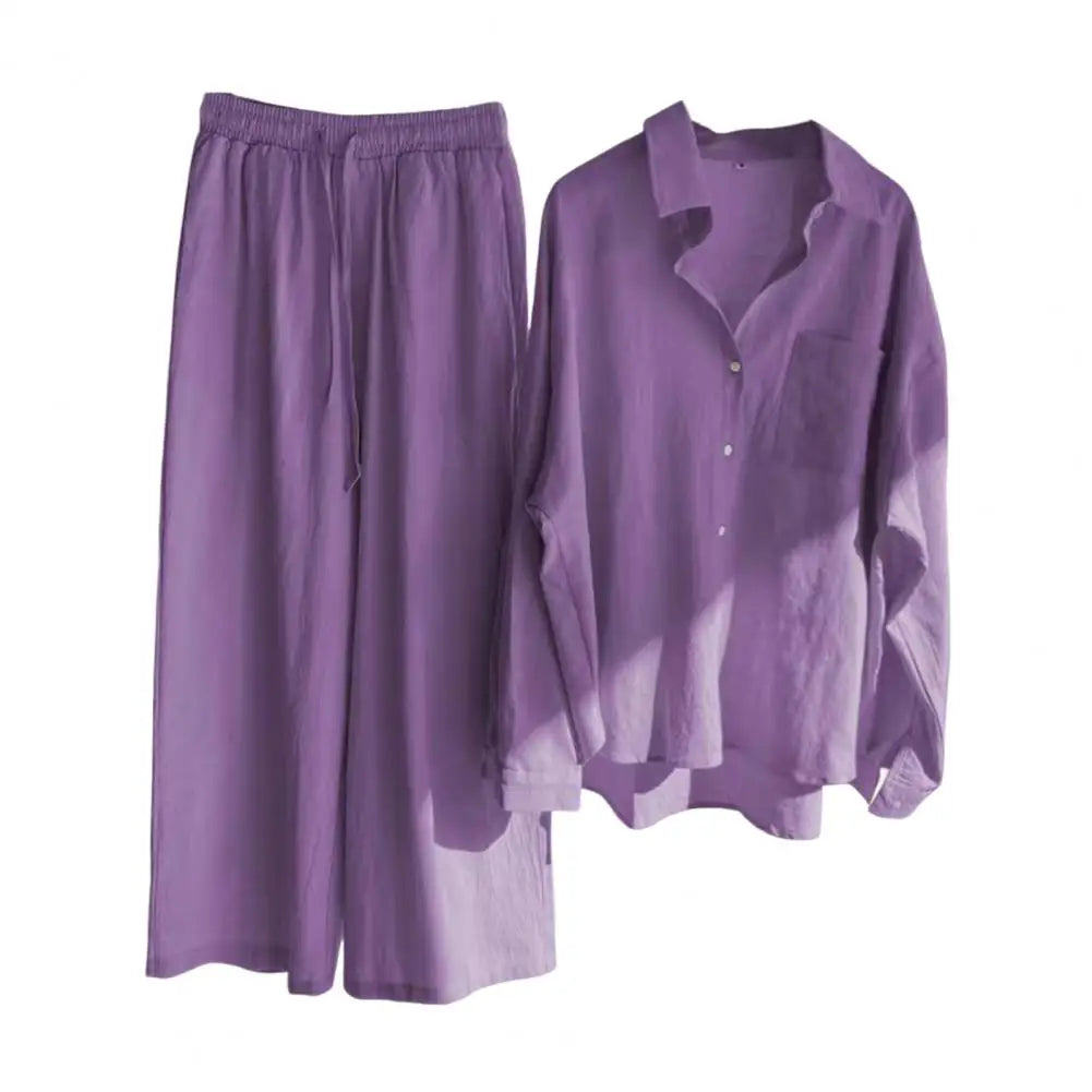 Ensemble chemise à manche et pantalon large du M au 5XL