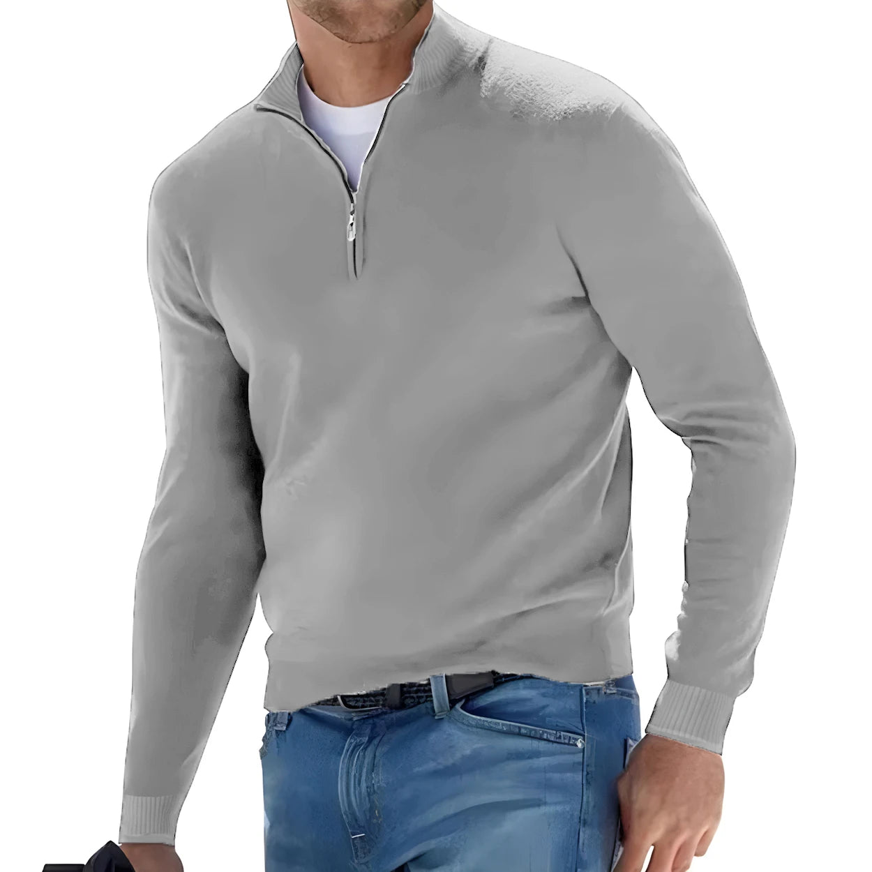 Sweat-shirt chaud couleur unie en V MAEJORKEN