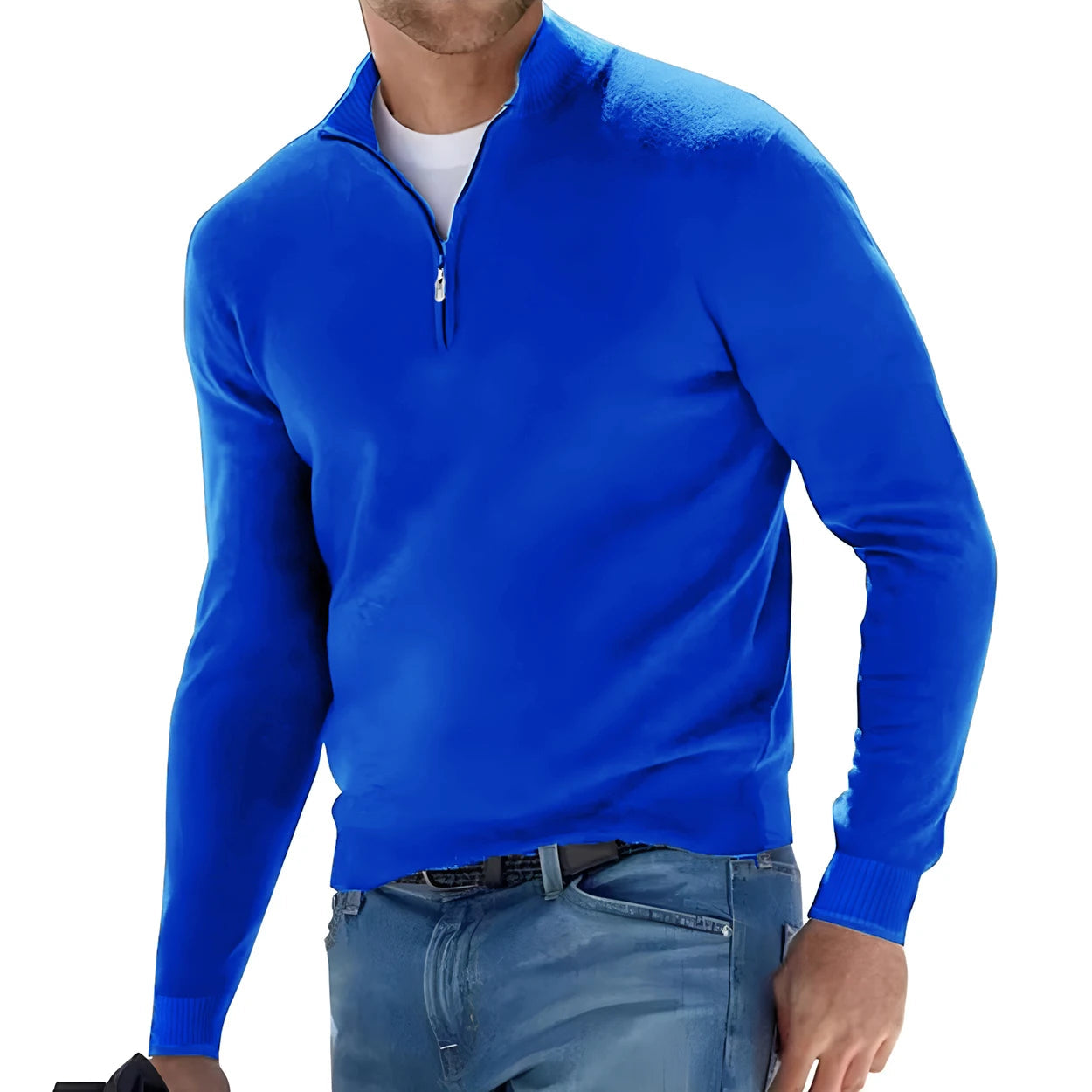 Sweat-shirt chaud couleur unie en V MAEJORKEN
