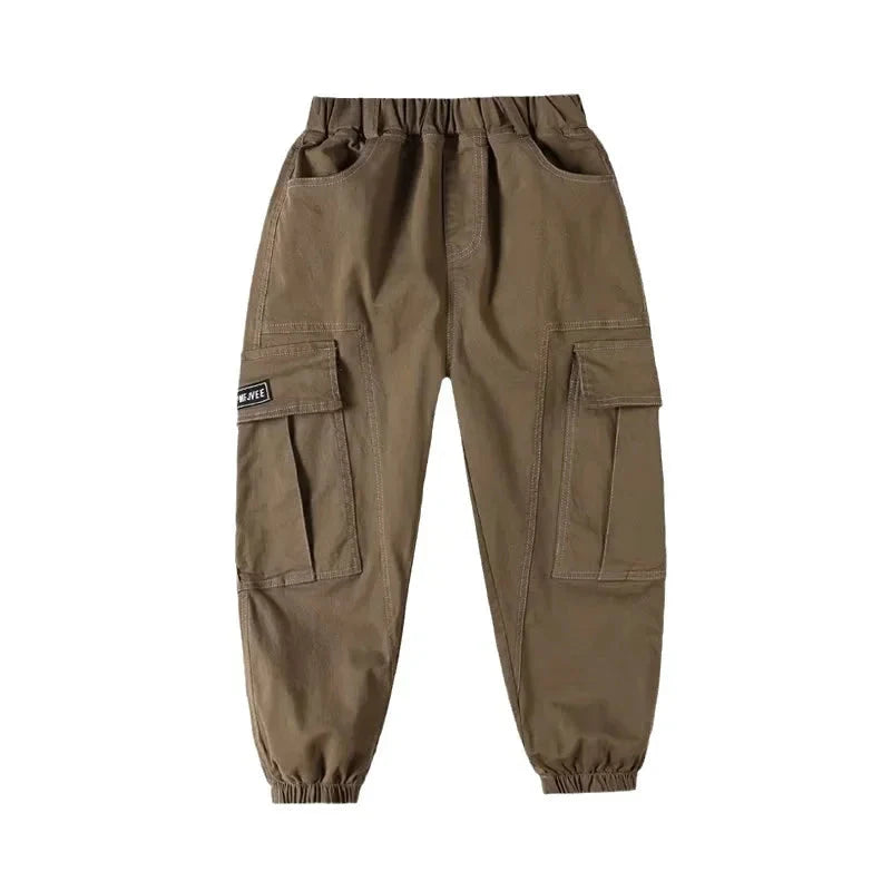 Pantalons Cargo pour garçons, Streetwear de printemps, pantalons de survêtement pour adolescents, taille élastique, pantalons longs pour enfants de 10 à 12 ans MAEJORKEN